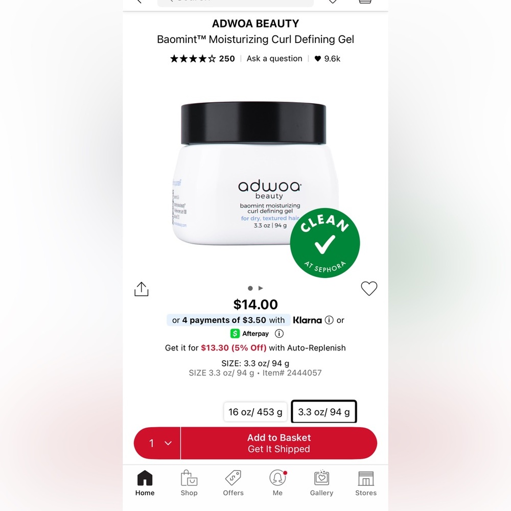 Adwoa Beauty baomint moisturizing curl defining gel 3.3oz/94g New - Picture 4 of 6